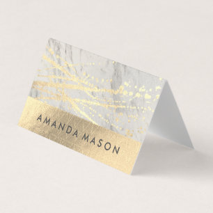 Gold Foil   Lux Triangle Golden Splatter Business Card