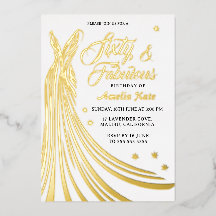 Gold Foil Luxury Gown 60th Birthday Party Real