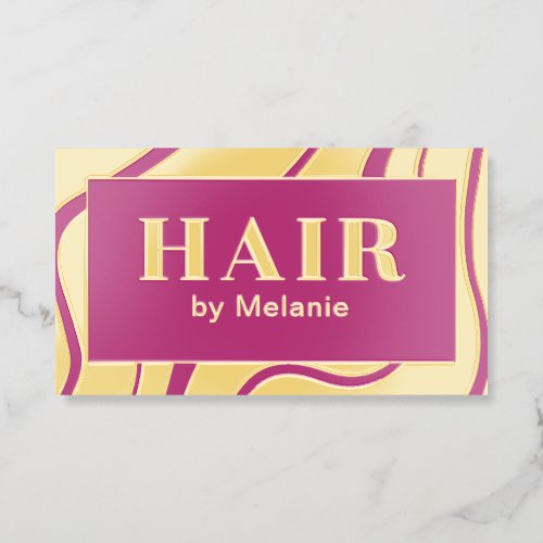 Gold Foil Luxury Hair Stylist Business Card