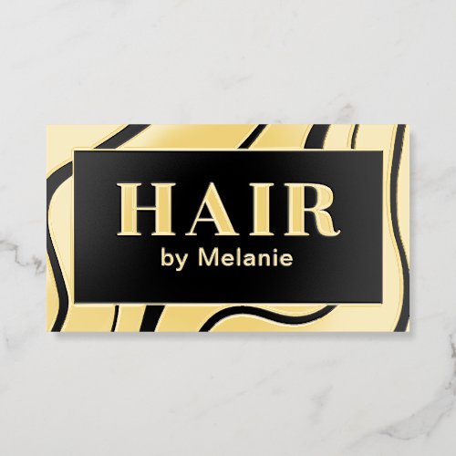 Gold Foil Luxury Hair Stylist Business Card