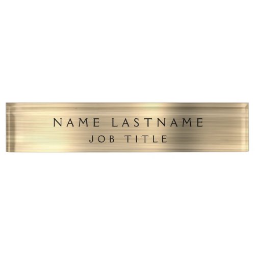 Gold Foil  Luxury Professional Executive Desk Name Plate