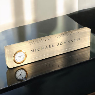 Gold Foil Luxury Professional Executive Desk Name Plate