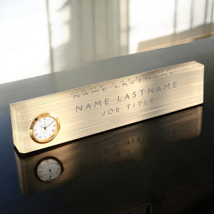 Gold Foil   Luxury Professional Executive Desk Name Plate