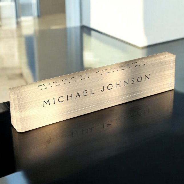 Gold Foil | Luxury Professional Executive Desk Name Plate (Creator Uploaded)