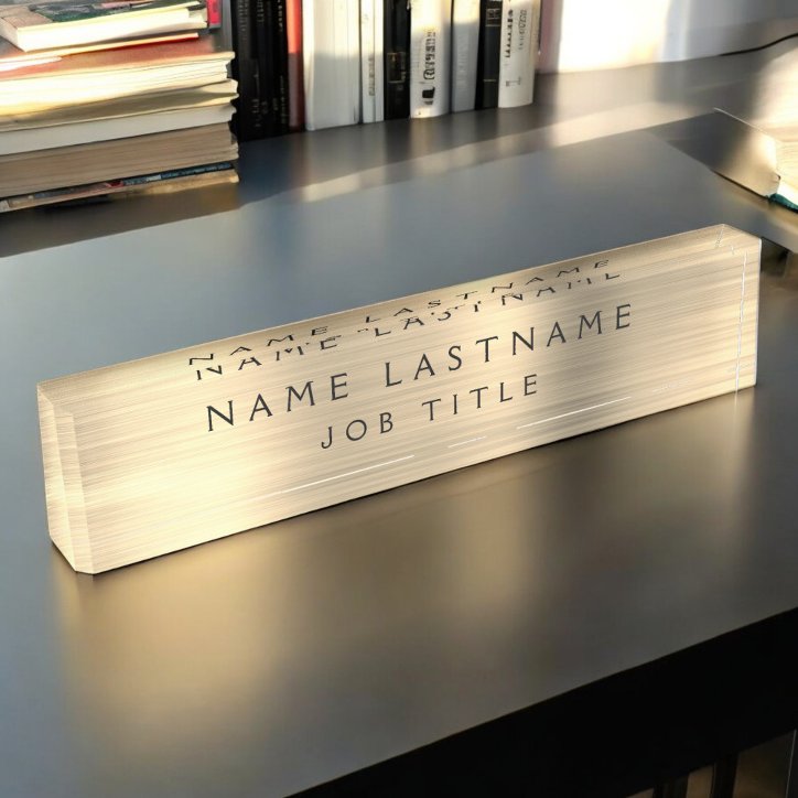 Gold Foil Luxury Professional Executive Desk Name Plate