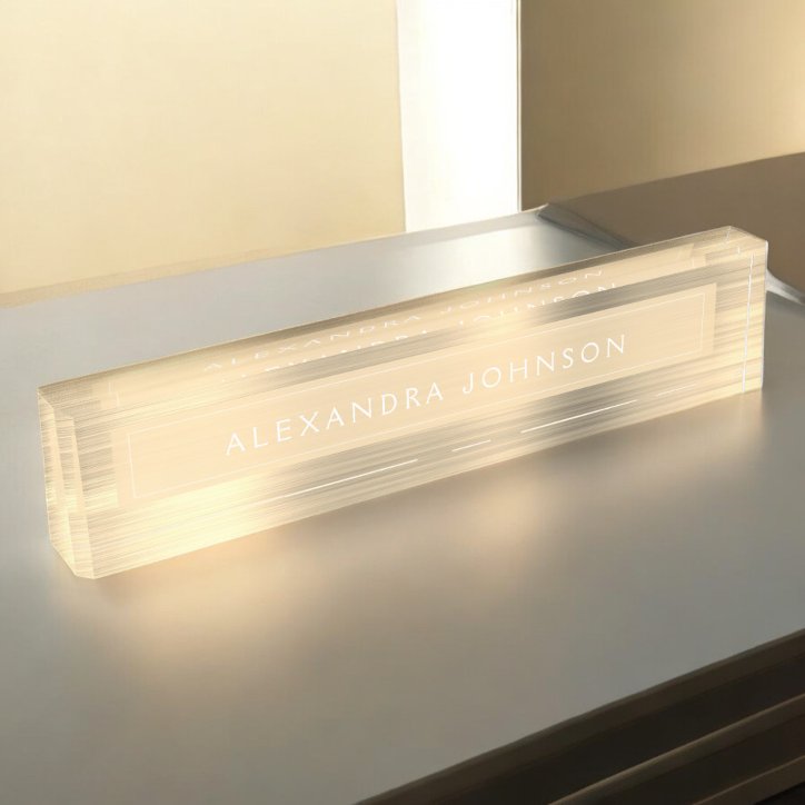 Gold Foil Luxury Professional Modern Desk Name Plate