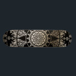 Gold Foil Mandala | Custom Color Skateboard<br><div class="desc">Gold Foil Mandala | Custom Color. Intricate damask pattern mandala with faux gold foil overlay. You can change the color of the background to anything you want. You can also move,  rotate & resize the mandala(s) however you like.</div>