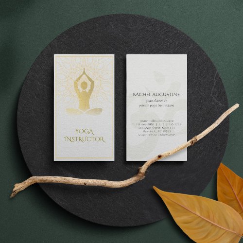 Gold Foil Mandala Floral Yoga Meditation Om Symbol Business Card