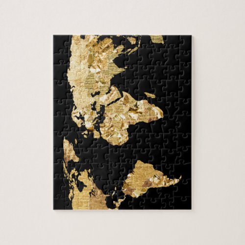 Gold Foil Map Jigsaw Puzzle
