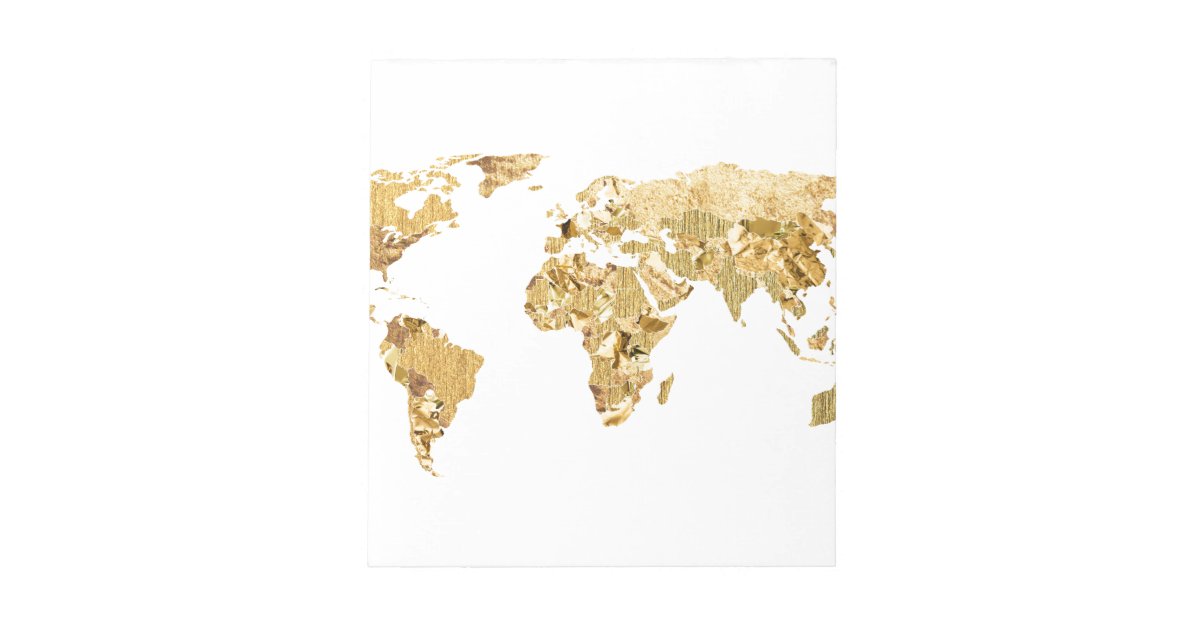 Gold Foil Map Notepad | Zazzle