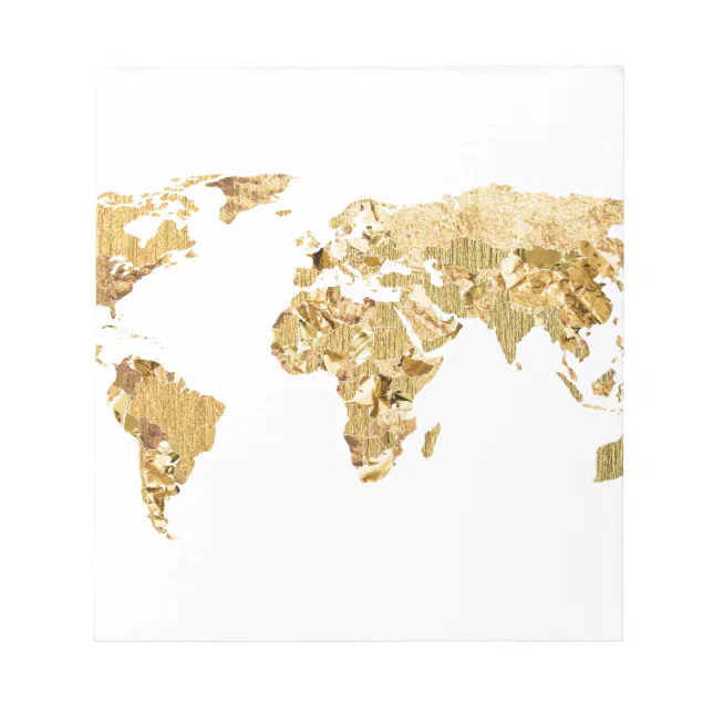 Gold Foil Map Notepad | Zazzle