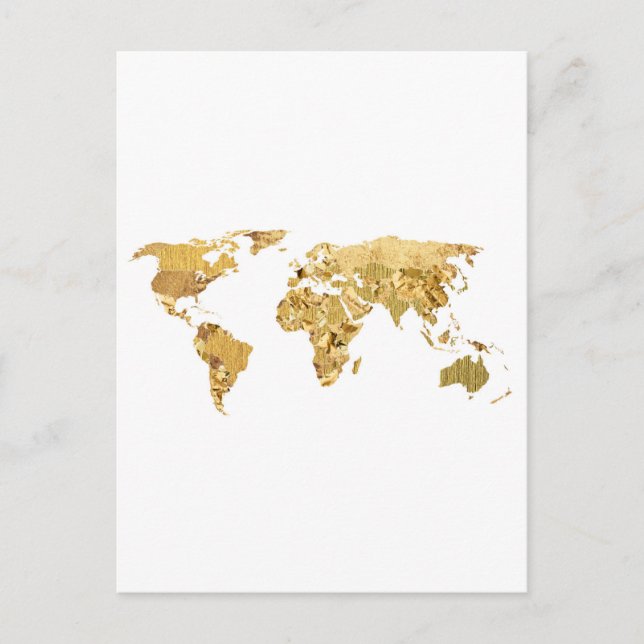 Gold Foil Map Postcard (Front)