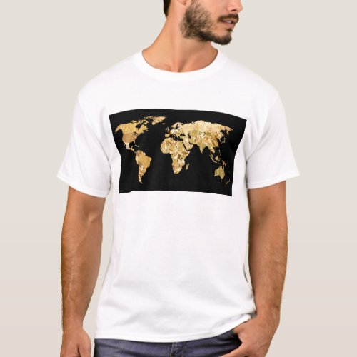 Gold Foil Map T_Shirt