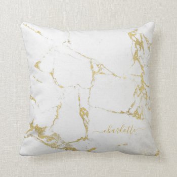 Gold Foil Marble Agate Abstract Modern Gold Throw  Throw Pillow by 17Minutes at Zazzle