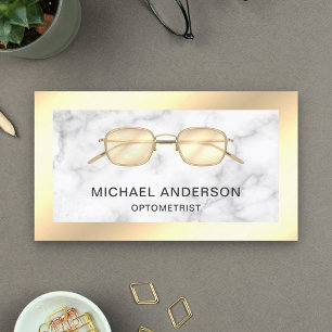 Gold Foil Marble Eyeglasses Eye Doctor Optometrist Business Card