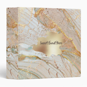 Gold foil marble geode texture watercolor splash 3 ring binder