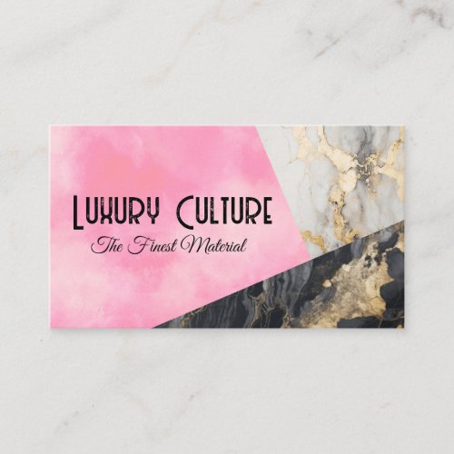 Gold Foil Marble  Pink Texture  Lux Business Card