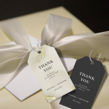 Gold Foil Marble Texture Wedding Thank You