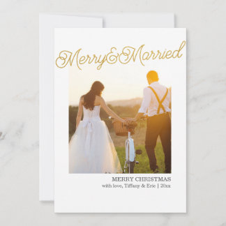 Gold Foil Married & Merry Christmas Cards