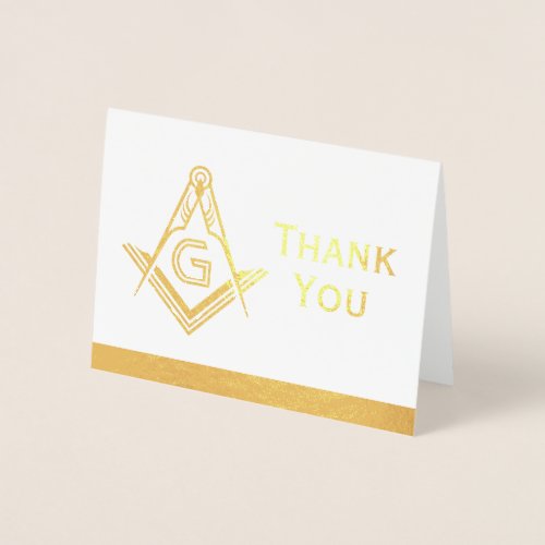 Gold Foil Masonic Thank You Cards  Freemason Note