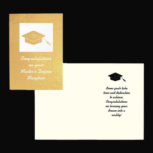 Gold Foil Master's Degree Graduation Card (Creator Uploaded)