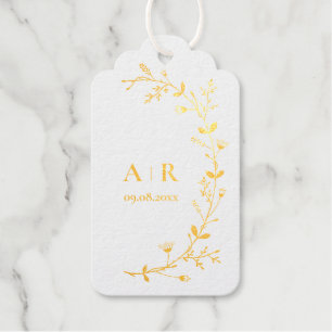 Gold Foil Meandering Vine Wedding Favor Gift Tags