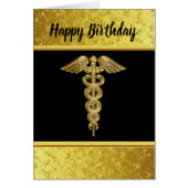 Gold foil medical alert badge (Front)