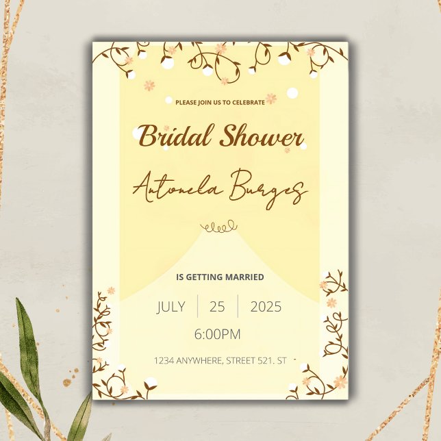 Gold Foil Mediterranean Bridal Shower Invitation (Creator Uploaded)