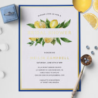 Gold Foil Mediterranean Tile Lemon Bridal Shower