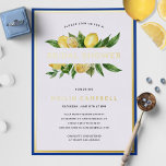 Gold Foil Mediterranean Tile Lemon Bridal Shower Invitation<br><div class="desc">Gold Foil Pressed Mediterranean Tile Lemon Bridal Shower Foil Invitation
Message me for any needed adjustments</div>