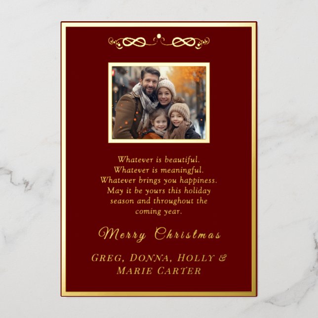 Gold Foil Merry Christmas Foil Holiday Card (Front)