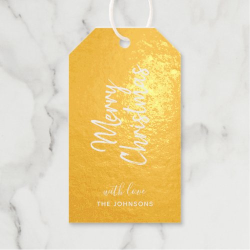 Gold foil Merry Christmas Gift tags