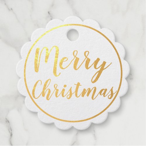 Gold Foil Merry Christmas Happy New Year Gift Tag