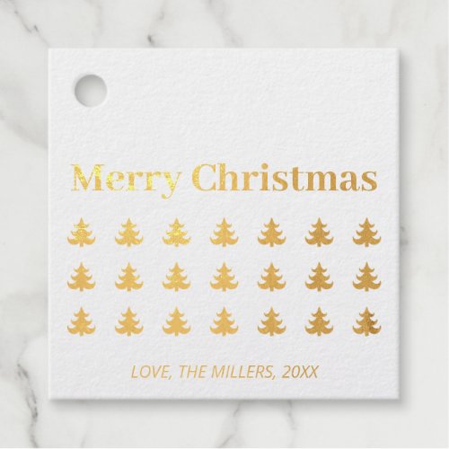 Gold Foil Merry Christmas Holiday Gift Tags