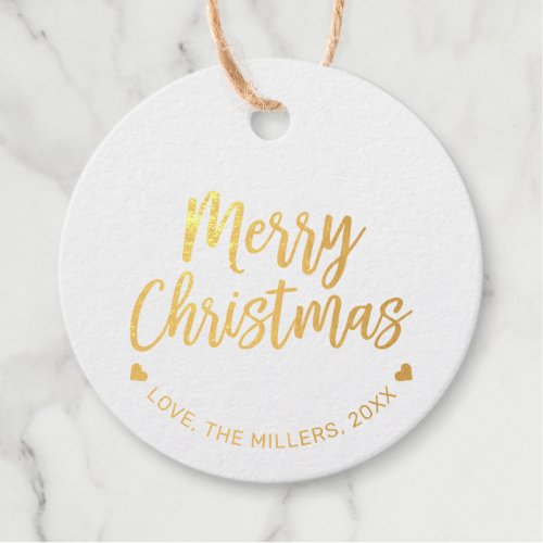 Gold Foil Merry Christmas Holiday Gift Tags