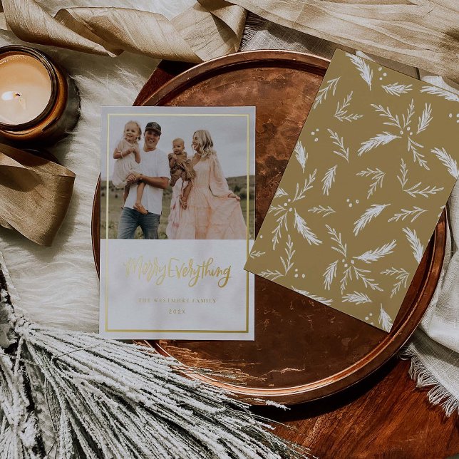 Gold Foil Merry Christmas Holiday Photo Card (Creator Uploaded)