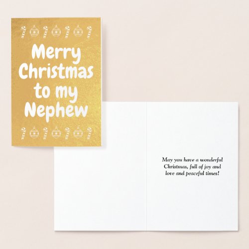 Gold Foil Merry Christmas to my Nephew Card