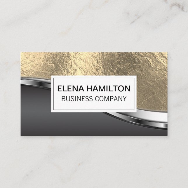 Gold Foil Metallic Background Business Card (Front)