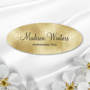 Gold foil metallic Employee Name Tag Badge