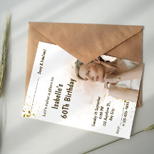 Gold Foil Milestone Birthday Invitation