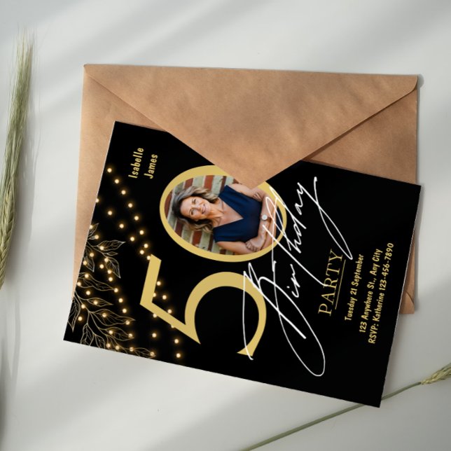 Gold Foil Milestone Birthday Invitation (Creator Uploaded)