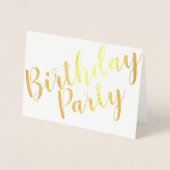 Gold Foil Modern Birthday Party Invitation Photo (Front)
