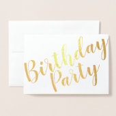 Gold Foil Modern Birthday Party Invitation Photo (Front With Envelope)