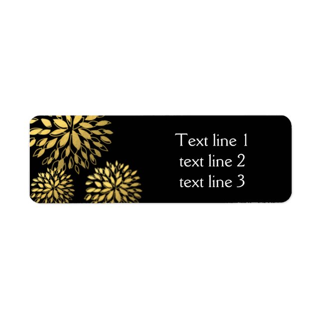 Gold Foil Modern Floral Wedding Address Labels (Front)