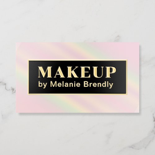 Gold Foil Modern Holographic Business Card