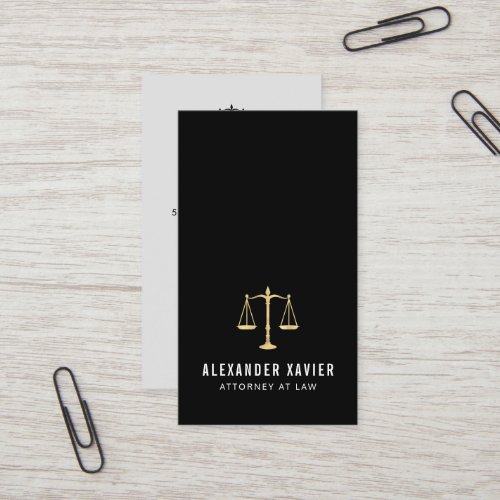 gold foil modern lawyer attorney at law business card