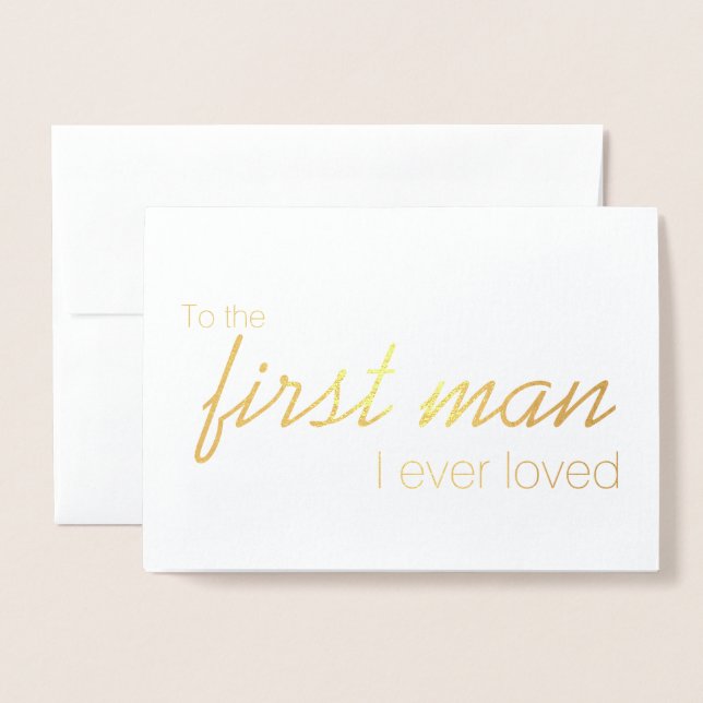 Gold Foil Modern Script Wedding Day Card for Dad (Front With Envelope)