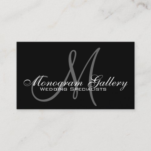 Gold Foil Monogram Customizable Business Card