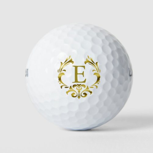 Gold Foil Monogram Emblem Golf Balls