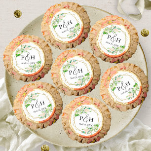 Gold Foil Monogram Geometric Greenery Wedding Reese's Peanut Butter Cups